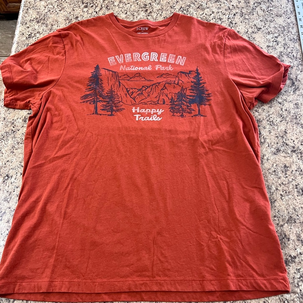 J. Crew Men's Rust Evergreen National Park Graphic Tee